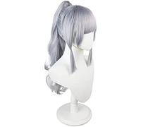 LINLINCD -ig Anime Cosplay Original Gods Youla Anime Parrucca blu Pick Dye bianco sfumato basette irregolari Flip capelli corti cos parrucca B: blu e bianco sfumato