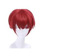 LINLINCD -ig Anime Cosplay Ranma 1/2 Ranma Saotome Cosplay Red Braids Ponytails Short Hair Halloween Adult Girls Role Play Heat Resistant