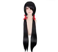 LINLINCD -ime Coer Wig. Anime. data una vita Tokisaki Kurumi Black Long parrucca dritta Cosplay costume donna capelli sintetici Halloween Parrucche