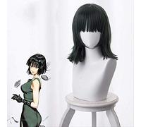 LINLINCD -ime Coer Wig. Anime One Punch Superman/One - Punch Man Hells Blizzard Dark Green Cosplay Parrucca