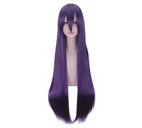 LINLINCD -ime Coer Wig. Anime Overlord Albedo lilla/blu scuro lungo dritto parrucca Cosplay costume donna capelli sintetici Halloween party parrucche 2
