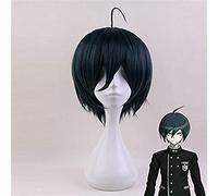 LINLINCD -ime Coser Killing Harmony Shuichi Saihara Cosplay Parrucca Blu Misto Breve Costume Parrucche per Halloween Party Carnevale