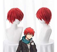LINLINCD -ime Coser Wig Assassinat aula Karma Akabane/Akashi Seijuro/Sasori Fiamma Breve Cosplay Costume Rosso Alta Temperatura Wig+Parrucca