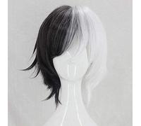 LINLINCD -ime Coser Wig Bongo Stray Dogs Kyuusaku Yumeno parrucche semi-nere bianche cosplay + capelli sintetici resistenti al calore