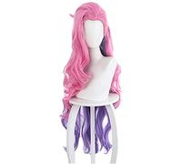 LINLINCD -ime Coser Wig Gioco Lol Akali K/da Cosplay Parrucche 45 cm in coda di cavallo sintetica miscela di capelli viola (Taglia: Seraphine Pink)