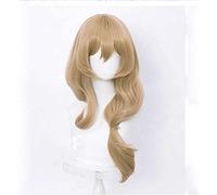 LINLINCD -ime Coser Wig Impact Cosplay Lisa Cosplay parrucca marrone resistente al calore sintetico parrucca+parrucca