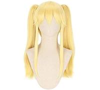 LINLINCD -ime Coser Wig Parrucca lunga coda di cavallo anime Kakegurui Saotome Meari Cosplay parrucche Halloween donne/ragazze oro chiaro parrucca