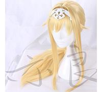 LINLINCD -ime Coser Wig Sword Art Online Cosplay Parrucca Alice Sintesi Tre Trecce Bionde Lunghe Parrucca Sintetica per Adulti e Carbone