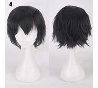 LINLINCD K049-4 - Parrucche universali corte per cosplay, 20 colori, 30 cm, colore nero, bianco, rosa, arancione, viola, resistente al calore, per feste e cosplay