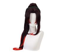 LINLINCD Kimetsu no Yaiba Kokushibou Michikatsu Tsugikuni Yoriichi - Parrucca a coda di cavallo, per cosplay, resistente al calore, arancione