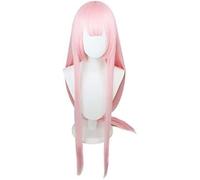 LINLINCD - Parrucca Anime Cosplay Darling in The FRANXX Tsurugami Cos taglio lungo Zero Two 002 squadra nazionale eroina rosa delicato