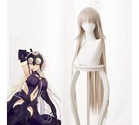 LINLINCD Parrucca anime cosplay Fate/Grand ord Fo. Jeanne D ARC Alter Joan di ARC argento rosa viola resistente al calore Cosplay costume parrucca + traccia + cappuccio