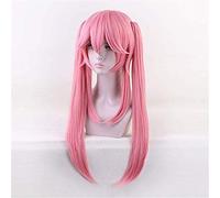 LINLINCD - Parrucca anime cosplay FGO per cosplay servant caster Tamamo no mae rosa capelli sintetici con chip coda di cavallo per adulti destino Grand Order Extra+cappuccio per parrucca