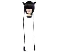 LINLINCD - Parrucca anime cosplay Kuroshitsuji Cosplay Ran Mao parrucca lunga intrecciata nera parrucca costume Halloween per feste in costume di Halloween concerti