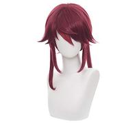 LINLINCD - Parrucca coser di saccrose Genshin Impact saccrose Cosplay Parrucca con orecchie a clip e cappuccio lungo dritto verde blu anime Cosplay parrucca (colore rosaria)