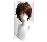 LINLINCD - Parrucca cosplay anime anime cosplay di Dio Benedizione per questo meraviglioso mondo! Parrucca cosplay Satou Kazuma parrucca corta marrone
