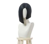 LINLINCD Parrucca Cosplay anime gioco valorant Viper Cosplay parrucca corta dritto nero Cosplay parrucche resistenti al calore capelli sintetici Halloween gioco di ruolo