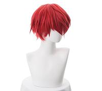 LINLINCD Parrucca Cosplay anime Karma Akabane Cosplay Parrucca assassassinio aula breve parrucca rossa capelli in fibra resistente al calore+parrucca Cap Party anime giochi di ruolo oggetti di scena