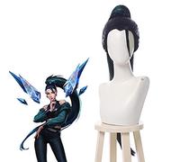 LINLINCD Parrucca Cosplay anime Kda das Baddest. Kaisa Cosplay parrucca kda. Cosplay Long Blue Mixed Green Ponytail parrucche resistenti al calore