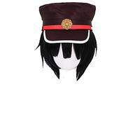 LINLINCD Parrucca Cosplay anime legata alla toilette Jibaku Shounen Hanako Kun Yugi Amane parrucca nera breve resistenza al calore parrucche sintetiche Cosplay parrucche+parrucca+cappello