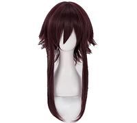 LINLINCD - Parrucca cosplay anime per cosplay Konosuba Gods Blessing On This Wonderful World Megumin capelli sintetici di colore rosso scuro resistente al calore