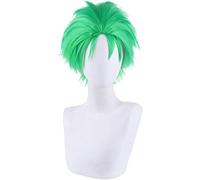 LINLINCD Parrucca Cosplay anime Roronoa Zoro Parrucca corta colore verde Anime monopezzo Cosplay Capelli Sintetici Cosplay Parrucca 30 cm