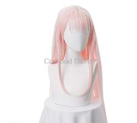 LINLINCD Parrucca Cosplay Cosroad Anime Darling in Franxx 02 Zero Two Cosplay Parrucche + Copricapo Zero Two 02 Rosa Capelli Lunghi Lisci + Parrucche Fermacapelli
