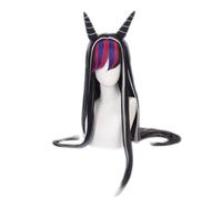 LINLINCD - Parrucca Cosplay Mioda Ibuki parrucca lunga colore misto Fancy parrucca con cappuccio gratuito per Halloween