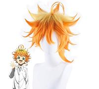 LINLINCD Parrucca Cosplay wig anime anime Cosplay Anime Yakusoku No Neverland Donna Arancione Cosplay Parrucca promessa Neverland Emma Cosplay con retina per capelli arancione