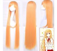 LINLINCD Parrucca Cosplay wig anime Himouto! Umaru-Chan Cosplay Costume Doma Umaru Donne Lunghe capelli sintetici Halloween Party gioco di ruolo Parrucche arancioni