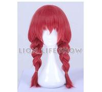 LINLINCD Parrucca Cosplay wig Cosplay Amano Miu Off Blend S trecce rosse anime donna parrucca cappuccio libero rosso