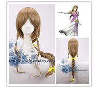 LINLINCD Parrucca cosplay wig di Zelda Twilight Princess Cosplay parrucca marrone trecce dorate 2 styling parrucca anime costume gioco di ruolo Pelucas + parrucca