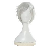 LINLINCD Parrucca Cosplay wig Norman Cosplay Anime Yakusoku no Neverland Argento Bianco Cosplay Parrucca Promessa Neverland Norman Cosplay + Parrucca Cap White