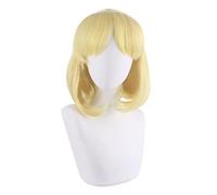 LINLINCD - Parrucca per cosplay anime anime di Maria Campbell, parrucca per cosplay gialla, corta, per Halloween, feste in costume, concerti