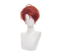 LINLINCD Parrucca per cosplay anime coser anime coser Cosplay Parrucca Wonder Egg Priority Parrucca Momoe Sawaki capelli rossi con cappuccio gratuito per feste di Halloween