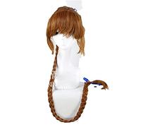 LINLINCD Parrucca per cosplay anime Peter Pan Fawn Cosplay Parrucca Film Tinker Bell e la fata pirata lunga 120 cm trecce marrone parrucca sintetica per adulti + parrucca