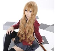 LINLINCD Parrucca per cosplay wig TIGER DRAGON Toradora! Aisaka Taiga lunga 80 cm, in lino ondulato, resistente al calore, per cosplay e parrucca