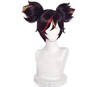 LINLINCD - Parrucche Coser Wig Genshin Impact Cosplay a righe verde 85 cm lunga destra lunga durata SYNTHETIC HEILS HAPS HALLOWERN Carnevale Party + Parrucca (motivo: Xinyan)