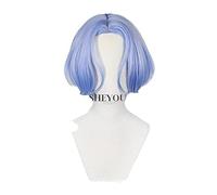 LINLINCD -Sk. Langa Cosplay Parrucca SK8 L'Infinity Cosplay Blu Breve Uomo Parrucche Medio Parte Mullet Capelli Sintetici Resistente al Calore+Cappuccio Parrucca