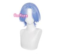 LINLINCD -SK8 The Infinity Langa Cosplay Unisex Breve 30cm Wig Blue Parrucca Cosplay Anime Cosplay Parrucche Sintetiche Resistente al Calore Halloween