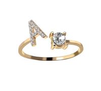 LINLN Anelli con Lettere iniziali minuscole per Donna, Moda, Lettera AZ, Regolabile, Anello Aperto, Regalo di Gioielli da Sposa estetici, Femme