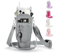 linmaya Borsa porta bottiglia d'acqua con tasca per telefono per Stanley 40/30 once Tumbler neoprene portabottiglie sacchetto con 2 cinghie regolabili e 3 tappi di perdite per accessori Stanley Cup