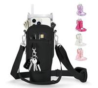 linmaya Borsa porta bottiglia d'acqua con tasca per telefono per Stanley 40/30 once Tumbler neoprene portabottiglie sacchetto con 2 cinghie regolabili e 3 tappi di perdite per accessori Stanley Cup