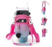 linmaya Borsa porta bottiglie d'acqua con tasca per telefono per Stanley Cup 40/30 oz, borsa termica in neoprene con tracolla regolabile e tracolla per palmare accessori Stanley Cup