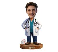 LINMQIU Figurine personalizzate con ritratti cartoon e soprammobili da scrivania,Statuette personalizzate in acrilico con foto per Medico,Regali decorativi per uomini, papà, fidanzati, mariti