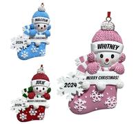 LINMQIU Ornamento personalizzato per il primo Natale di una bambina, 2024 decorazione personalizzata per l'albero di Natale con nome, decorazione da appendere, ciondoli natalizi (Colore Rosa)
