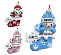 LINMQIU Ornamento personalizzato per il primo Natale di una bambino, 2024 decorazione personalizzata per l'albero di Natale con nome, decorazione da appendere, ciondoli natalizi (Blu)