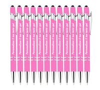 LINMQIU Penna a sfera pubblicitaria personalizzata, penna a sfera personalizzata con funzione touch adatta per affari, ufficio, scuola, scrittura, incisione gratuita con messaggio di nome - 24Pezzi