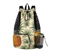 LINNIKEEEE Ananas Frutto Acquerello Zaino Da Viaggio, Borsa A Sacco Con Coulisse Per La Palestra, Borsa Per Libri, Borsa Per Il Nuoto Per Ragazze Giovani