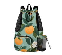 LINNIKEEEE Arance Da Frutto Zaino Da Viaggio, Borsa A Sacco Con Coulisse Per La Palestra, Borsa Per Libri, Borsa Per Il Nuoto Per Ragazze Giovani